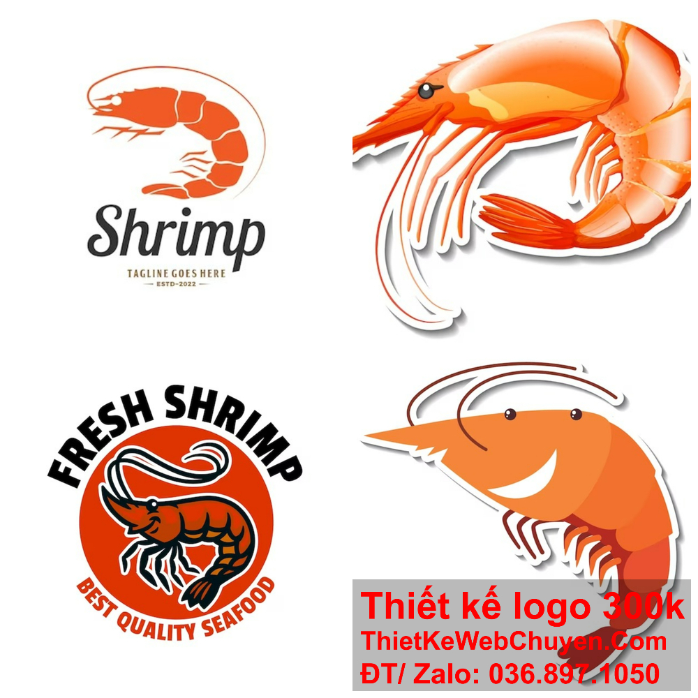 Thiết kế logo con tôm thể hiện sự tin cậy. Thiết kế logo con tôm với phong cách độc đáo.