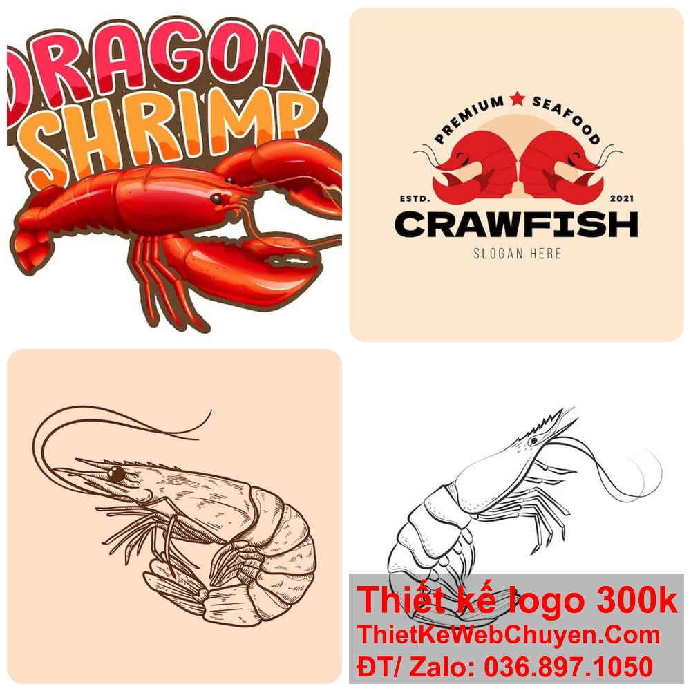 Thiết kế logo con tôm thể hiện sự chuyên nghiệp. Thiết kế logo con tôm giúp định hình thương hiệu.