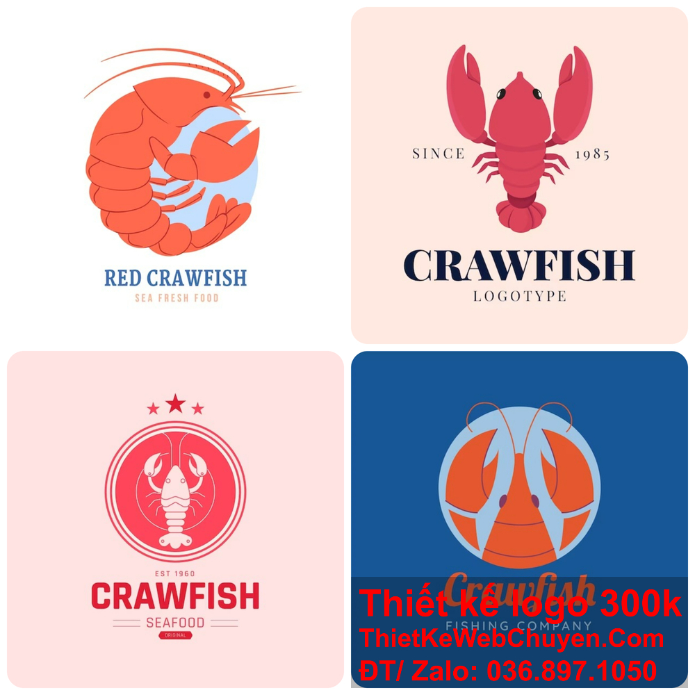 Thiết kế logo con tôm chuyên biệt cho ngành hải sản. Tư vấn thiết kế logo con tôm miễn phí.