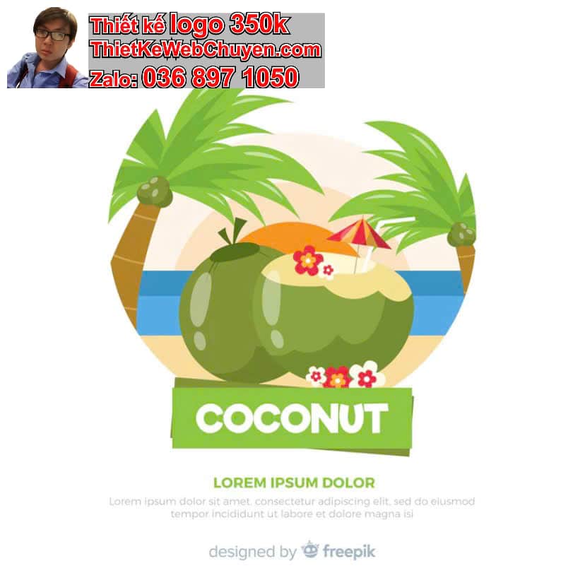 thiết kế logo công ty cây trái dừa