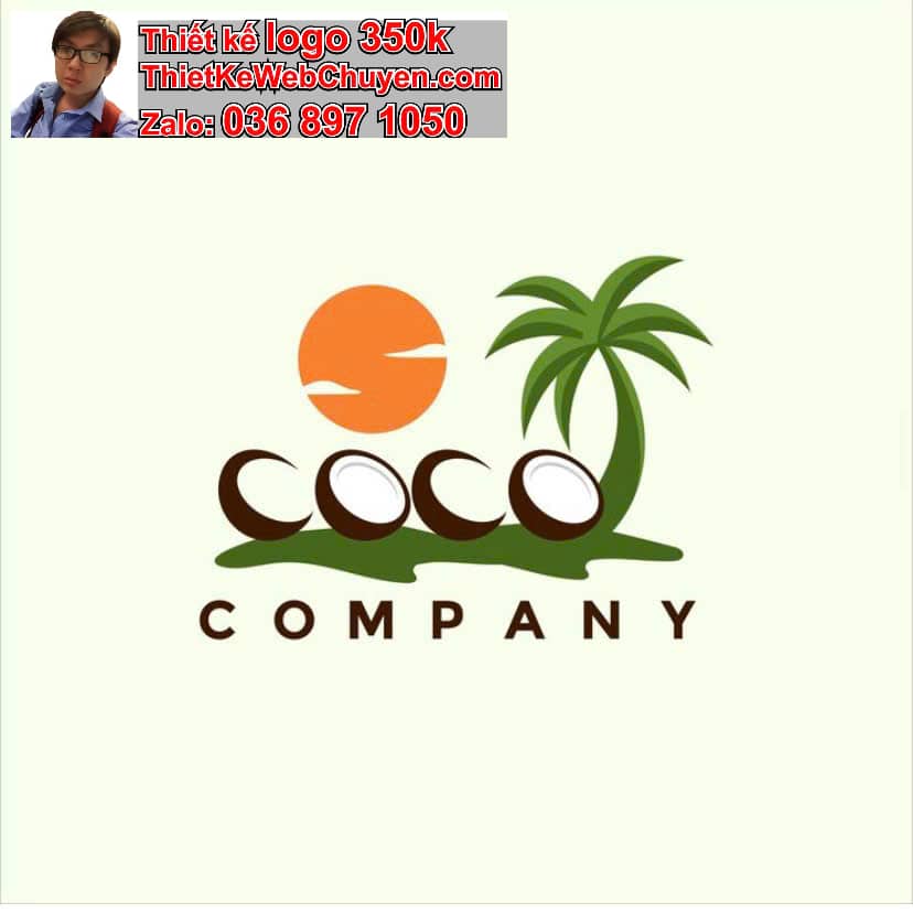 thiết kế logo công ty cây trái dừa
