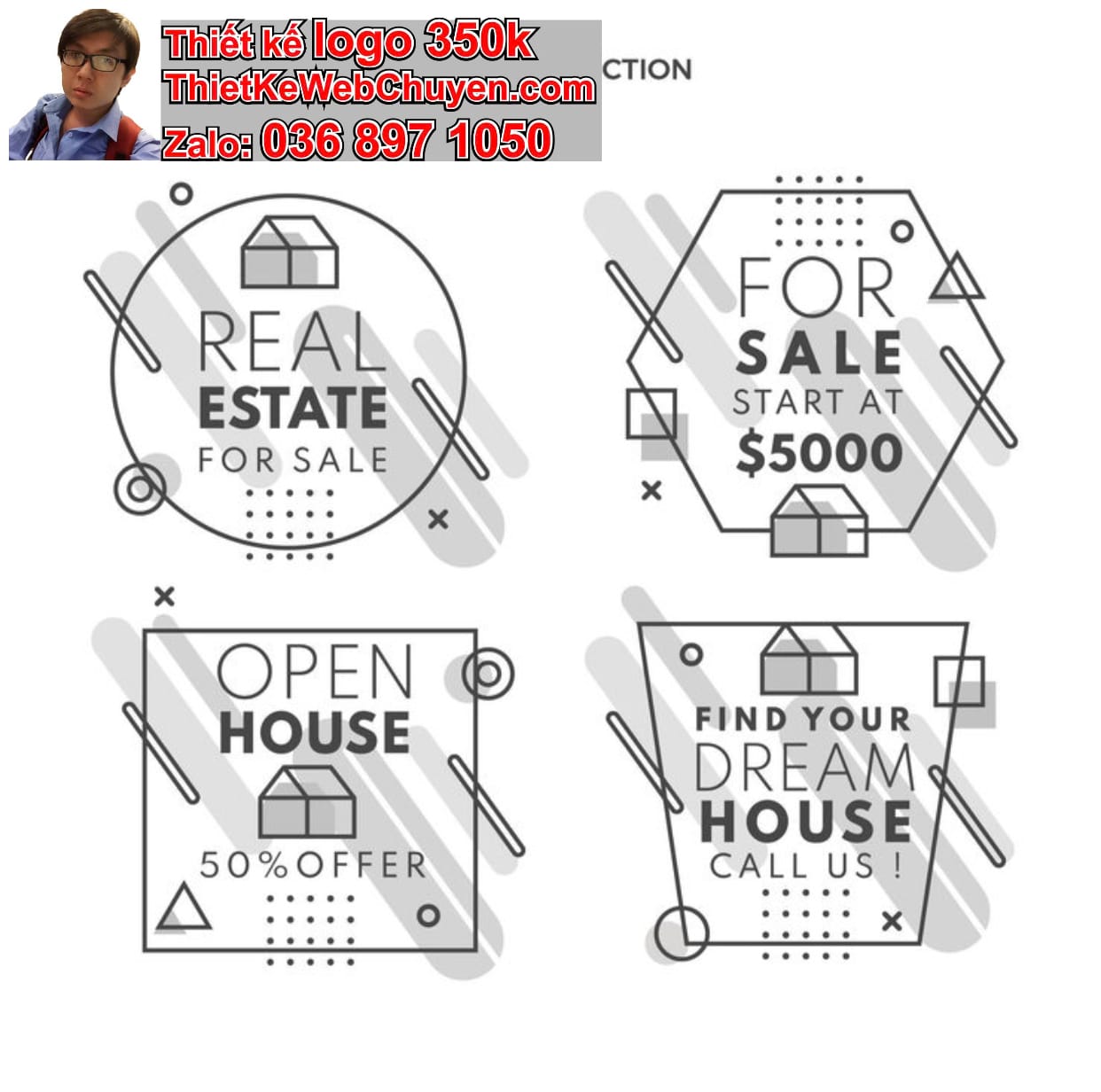 Thiết kế logo công ty đen trắng giá rẻ