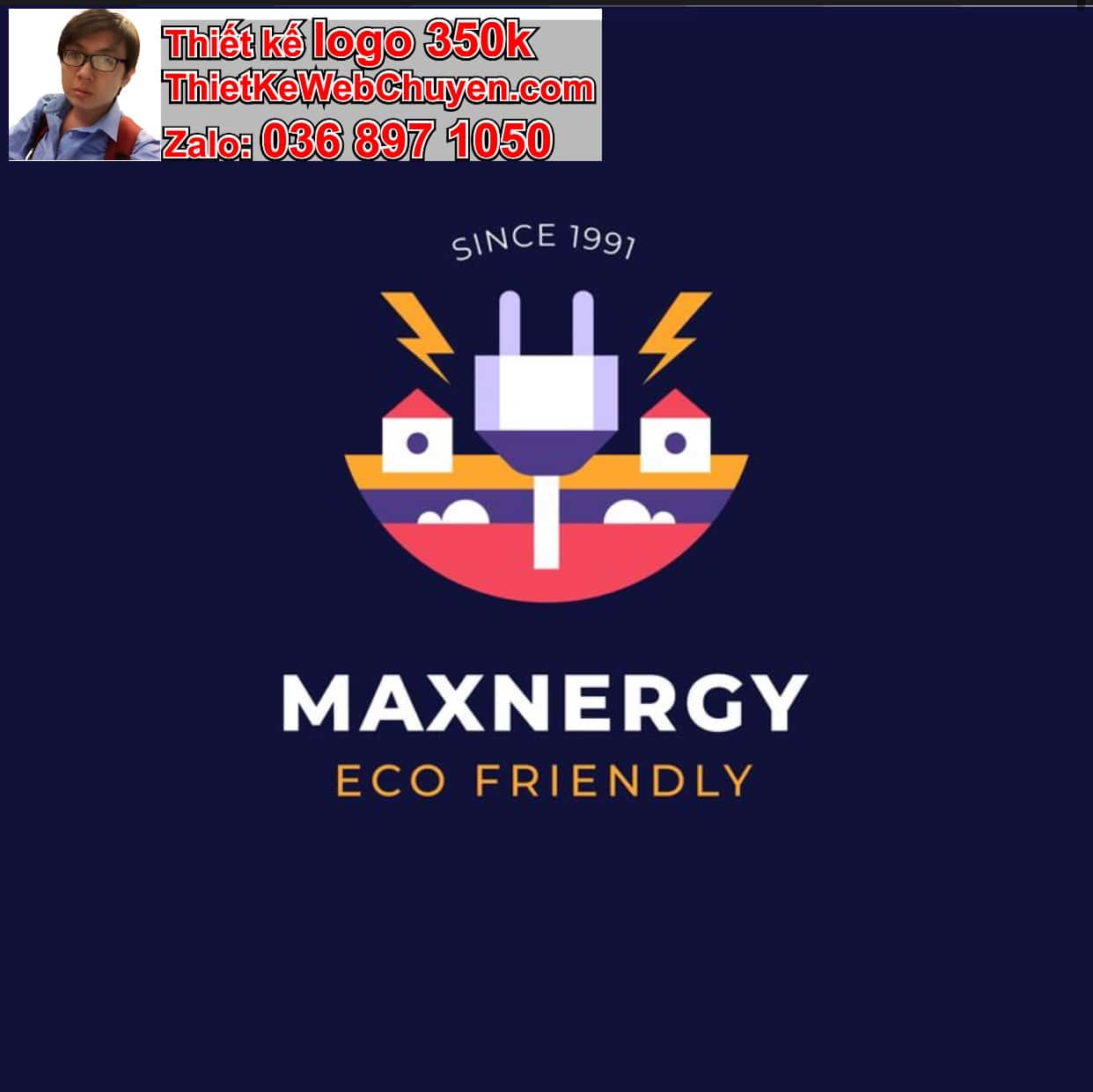 Thiết kế logo online bán Máy phát điện máy bơm