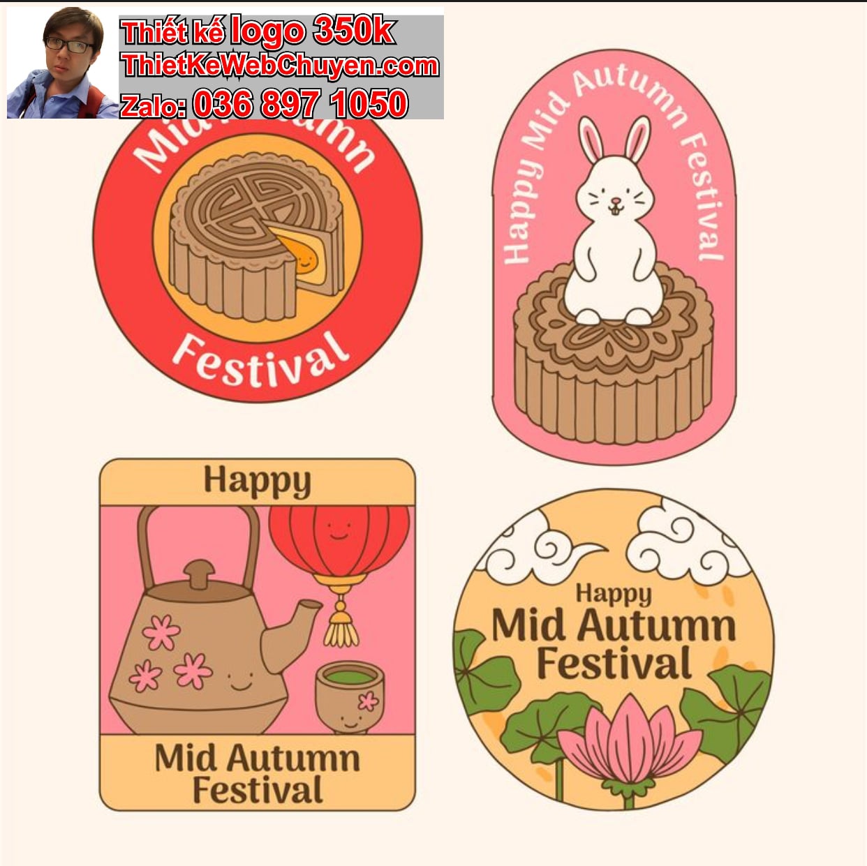 Thiết kế logo online bán bánh trung thu 