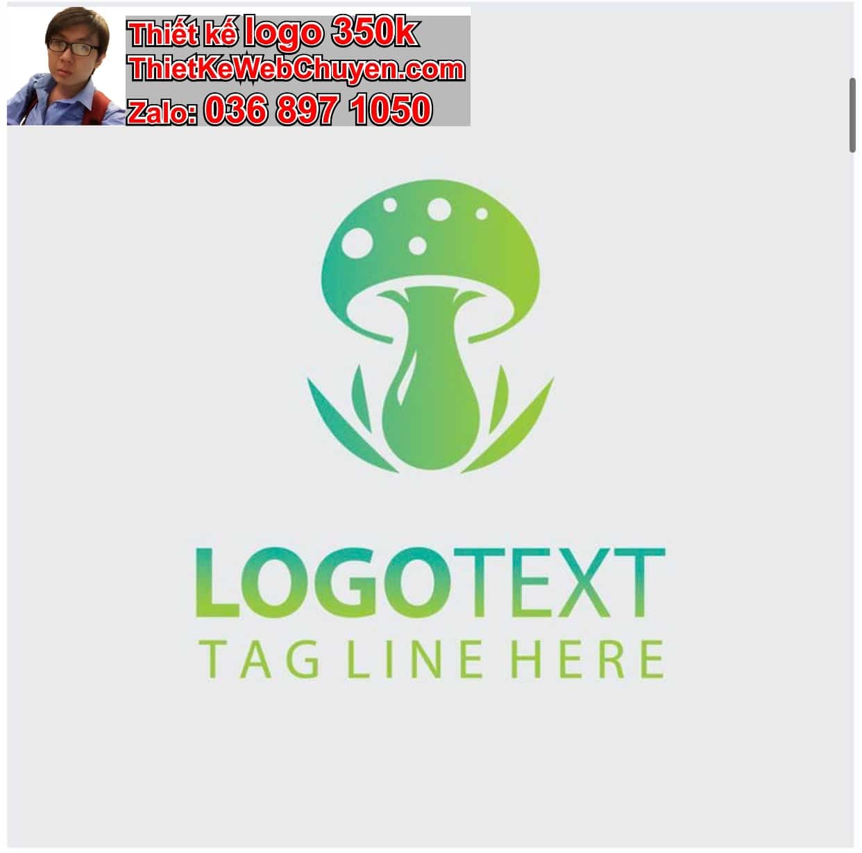 Thiết kế logo online bán nấm lim xanh