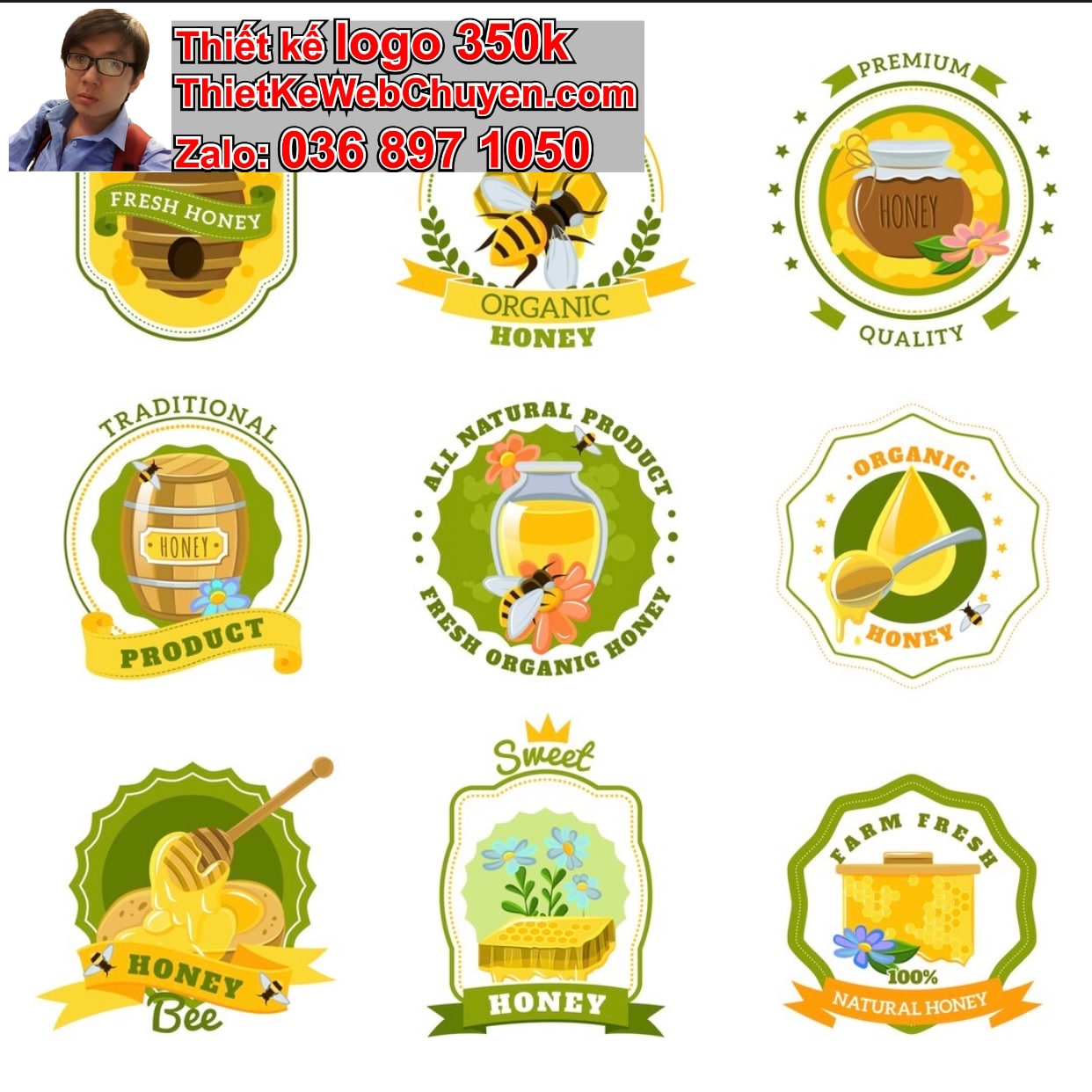 Thiết kế logo online bán tinh bột nghệ