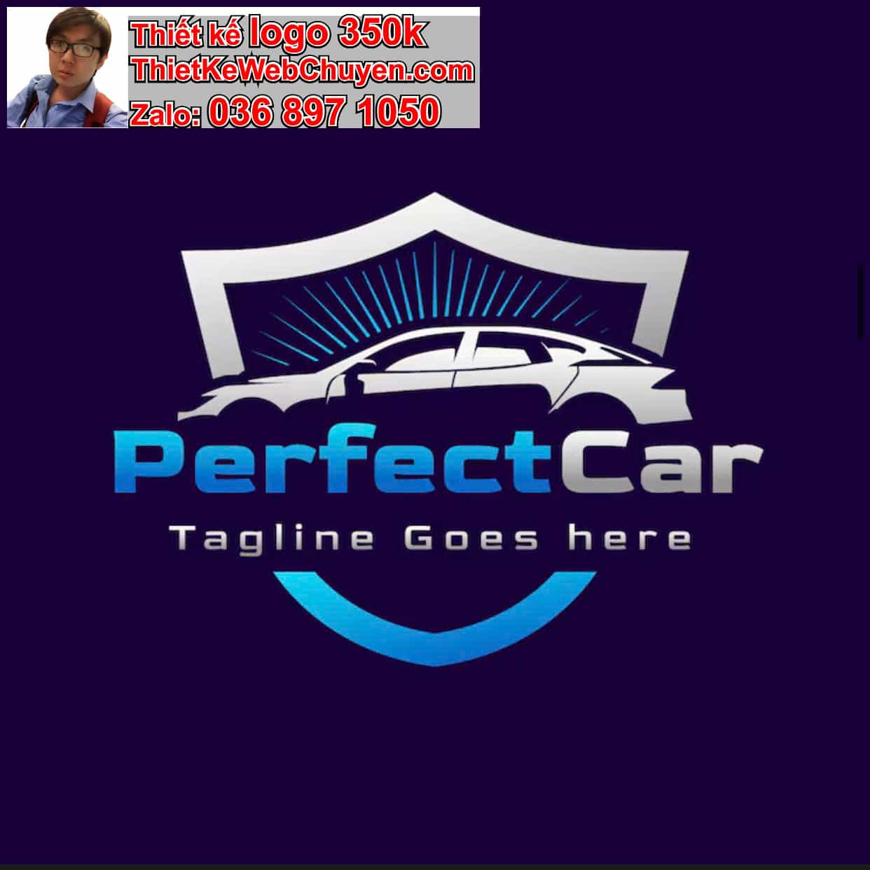 Thiết kế logo online bán xe oto Toyota