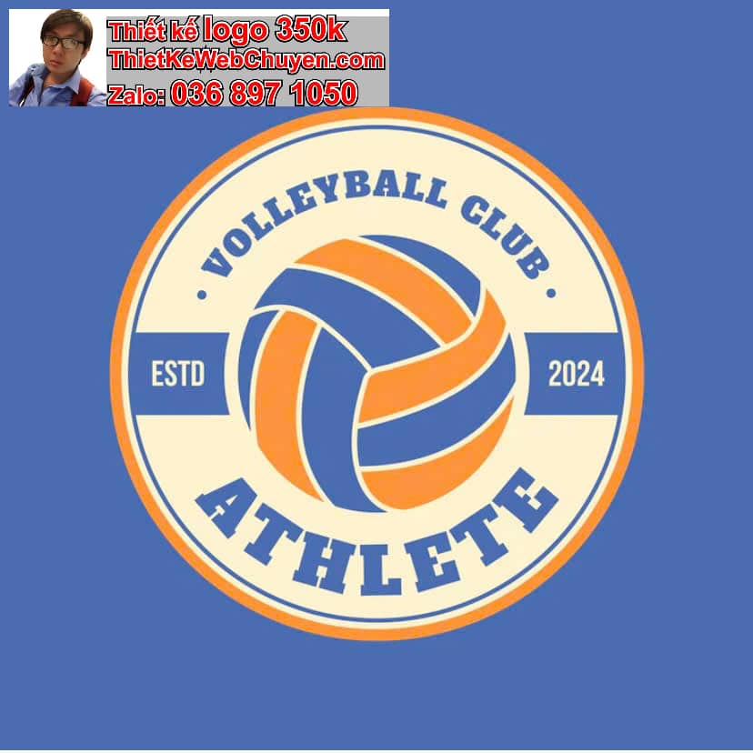 Thiết kế logo online bóng chuyền 