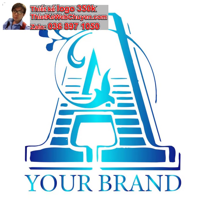 Thiết kế logo online chữ A cách điệu