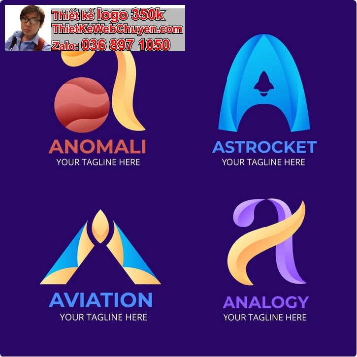 Thiết kế logo online chữ A cách điệu