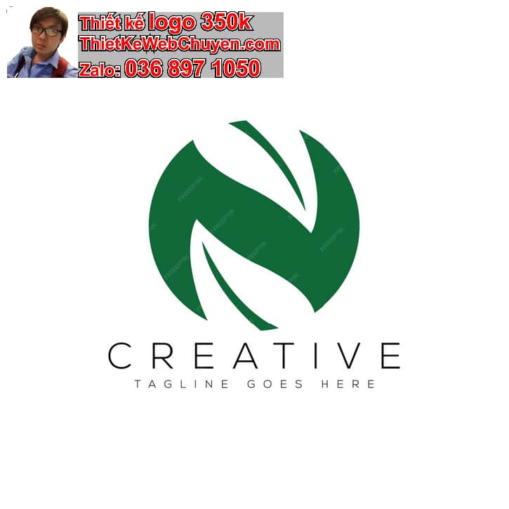 Thiết kế logo online chữ N cách điệu 