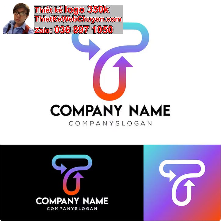 Thiết kế logo online chữ T cách điệu