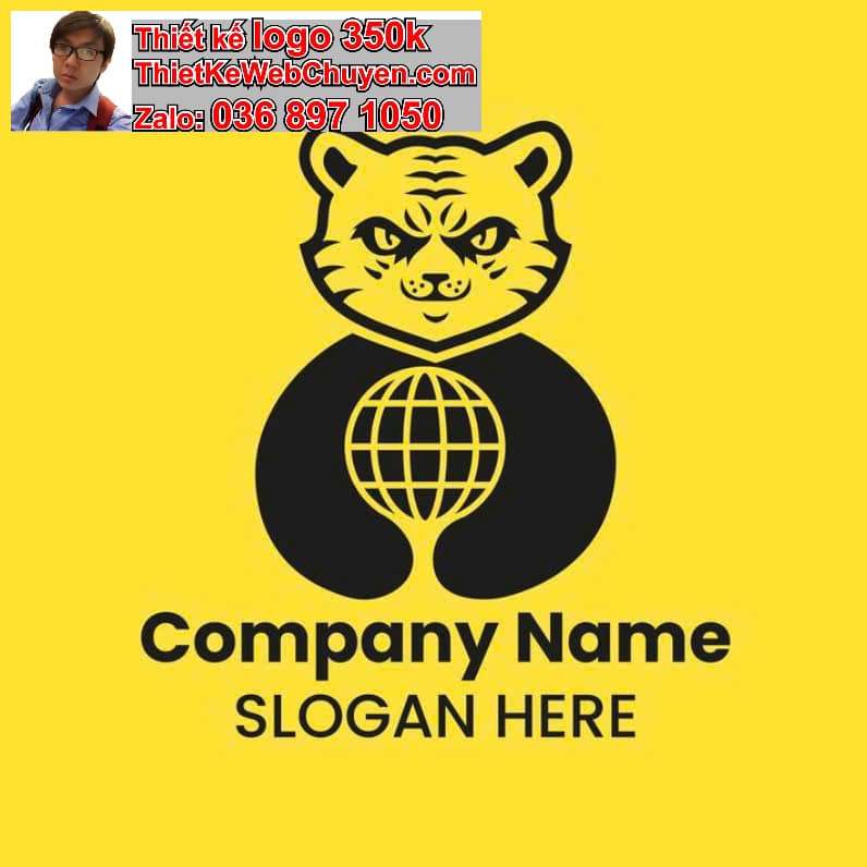 Thiết kế logo online con báo 