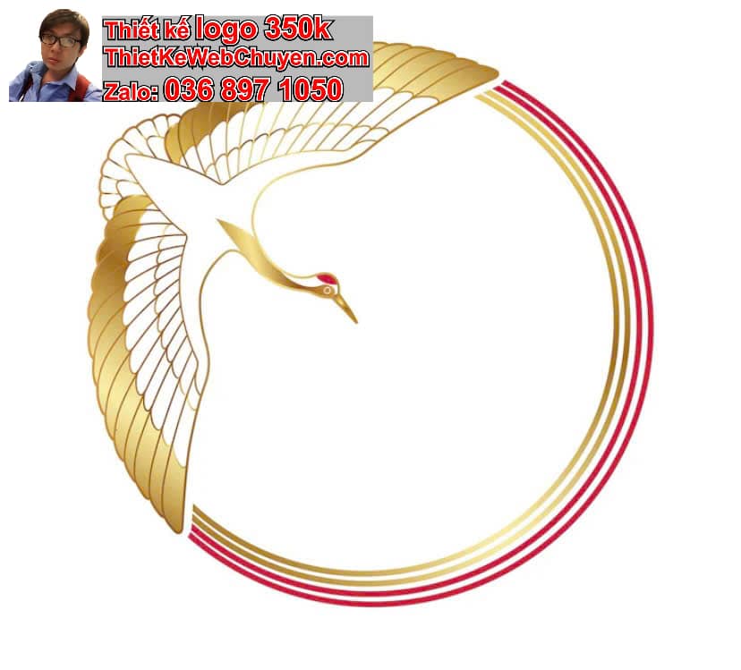 Thiết kế logo online con chim hạc