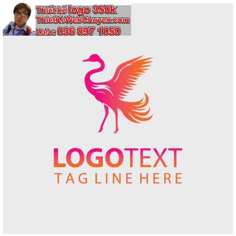 Thiết kế logo online con chim hạc