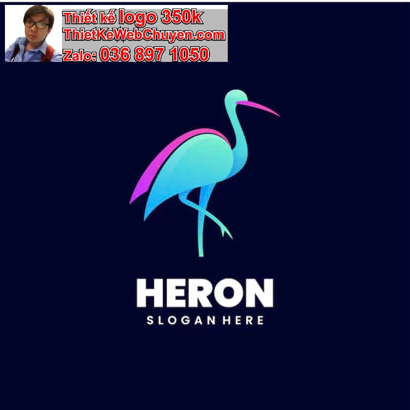Thiết kế logo online con chim hạc