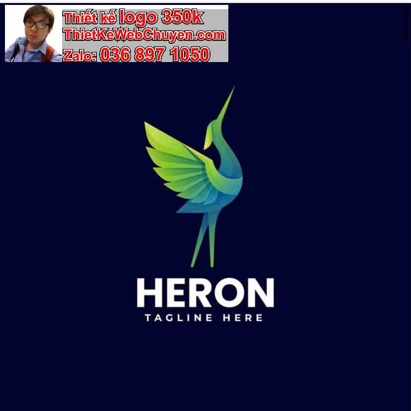 Thiết kế logo online con chim hạc
