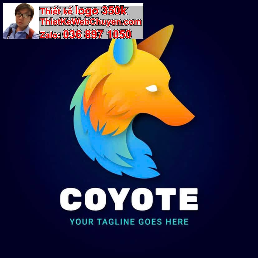 Thiết kế logo online con chó sói 