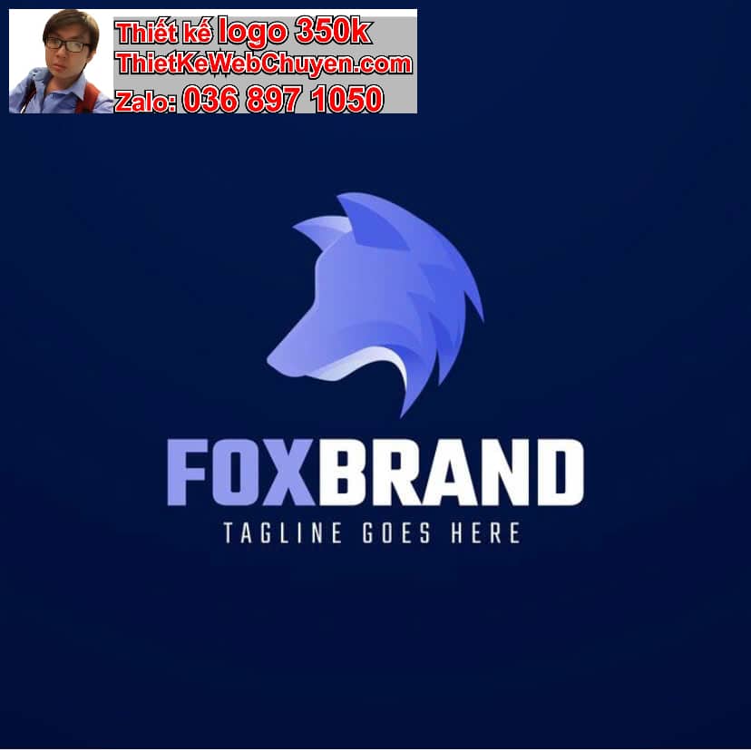 Thiết kế logo online con chó sói 