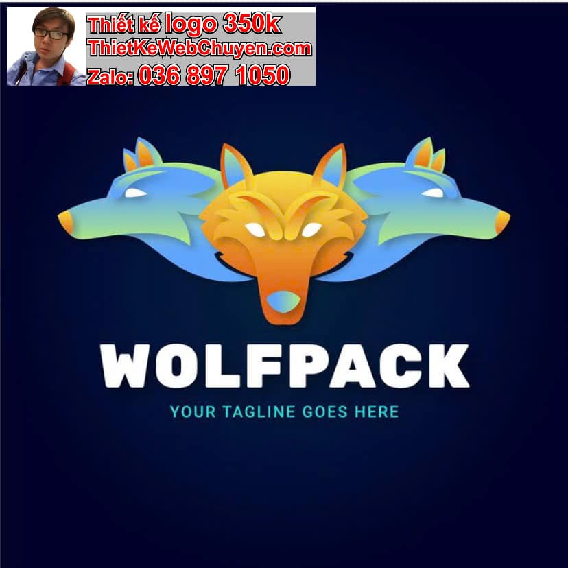 Thiết kế logo online con chó sói 