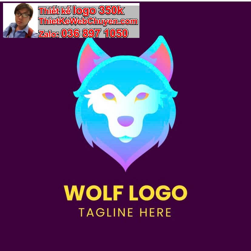 Thiết kế logo online con chó sói 
