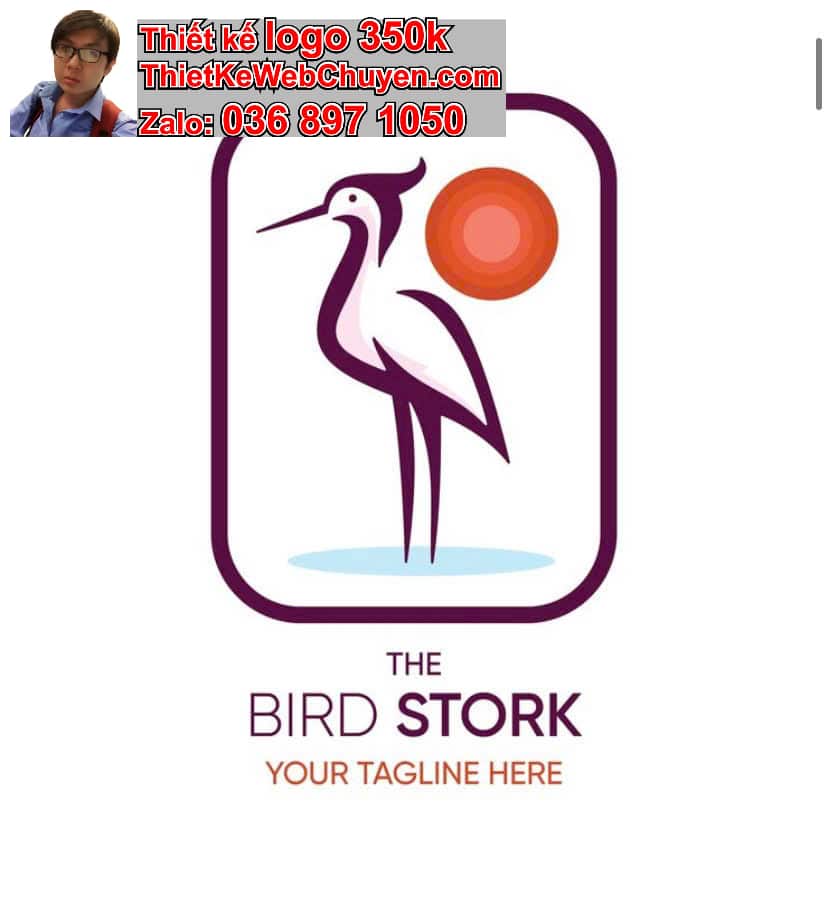Thiết kế logo online con cò 