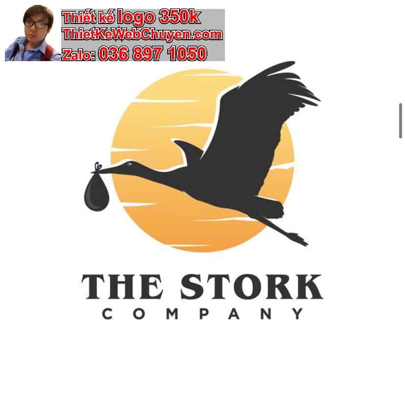 Thiết kế logo online con cò 