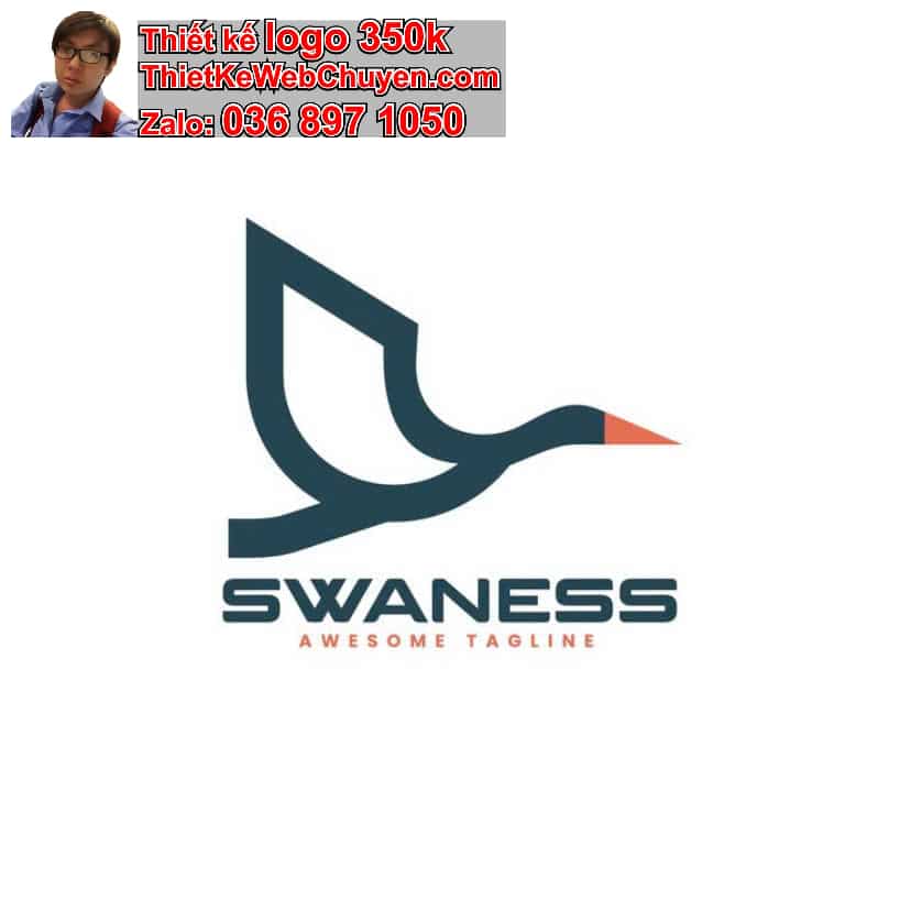 Thiết kế logo online con cò 