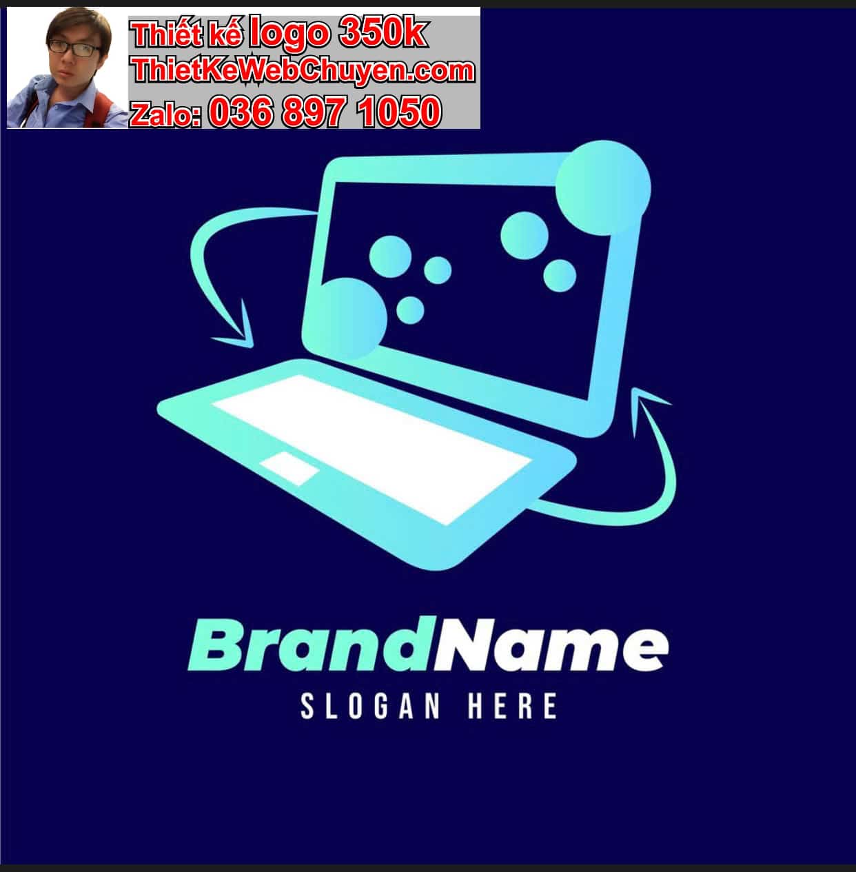 Thiết kế logo online cửa hàng laptop máy tính 