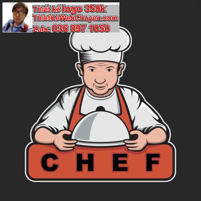 Thiết kế logo online đầu bếp cook chef