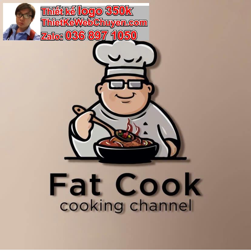 Thiết kế logo online đầu bếp cook chef