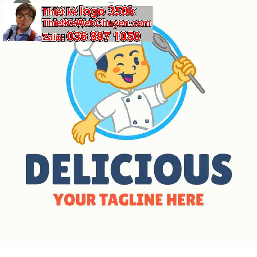 Thiết kế logo online đầu bếp cook chef