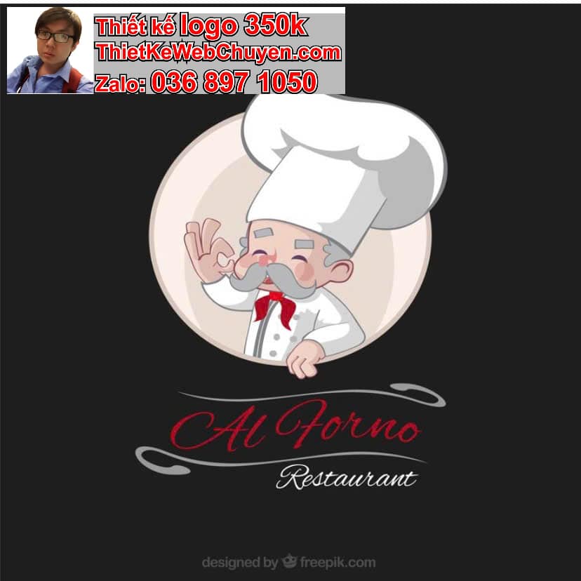 Thiết kế logo online đầu bếp cook chef