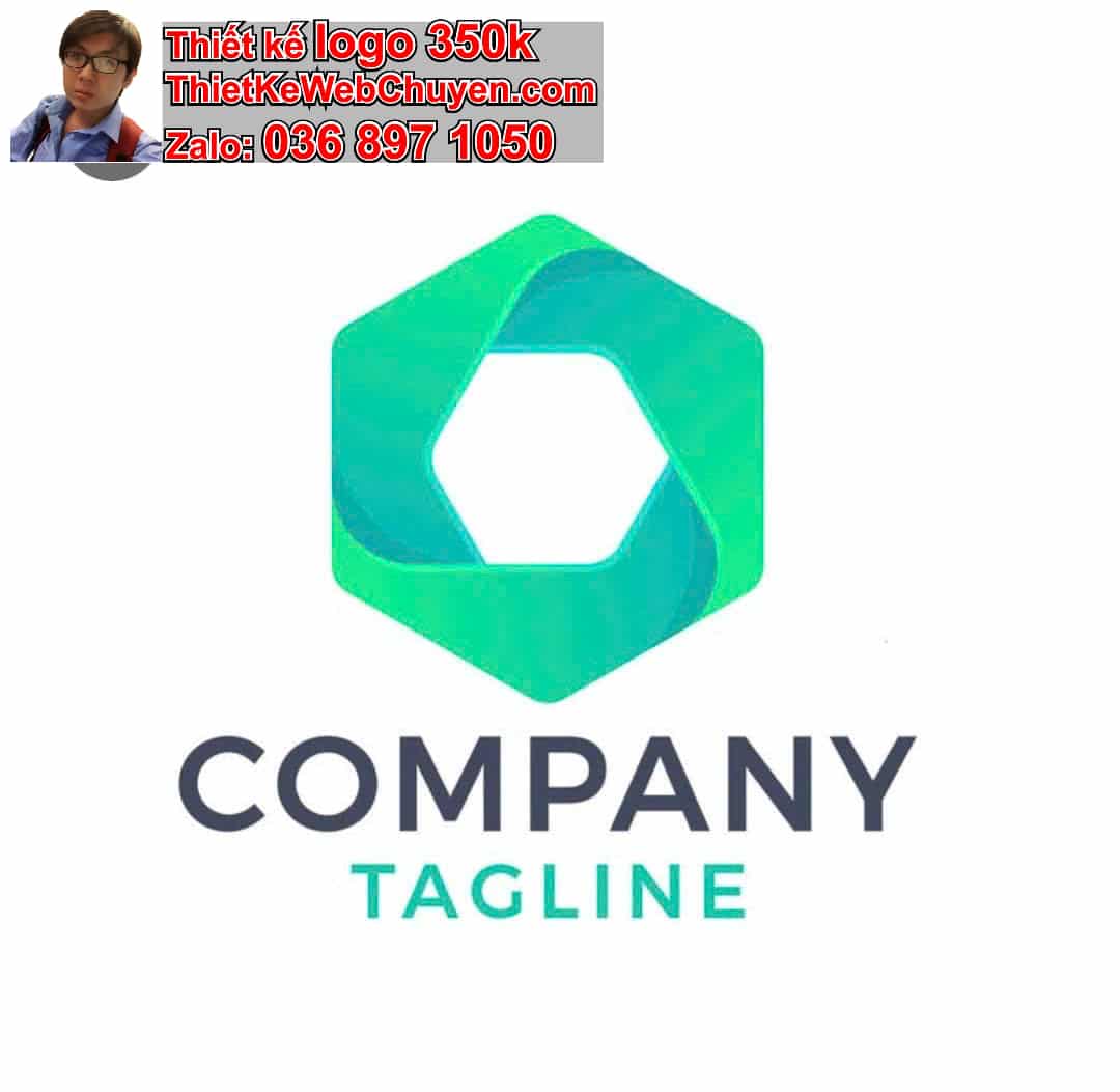 Thiết kế logo online hình lục giác 