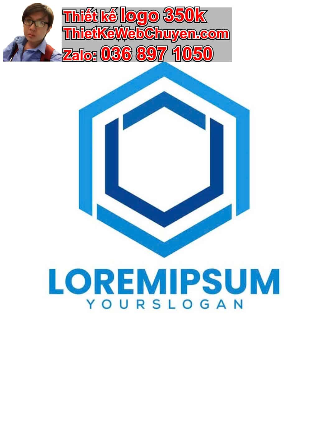 Thiết kế logo online hình lục giác 