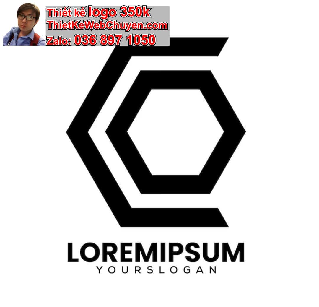 Thiết kế logo online hình lục giác 