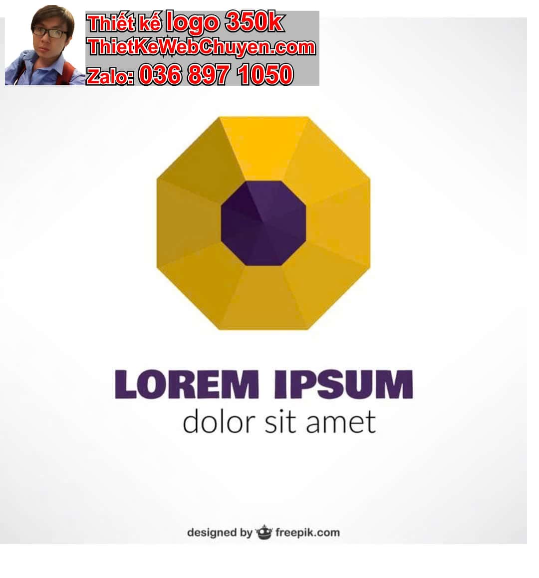 Thiết kế logo online hình lục giác 