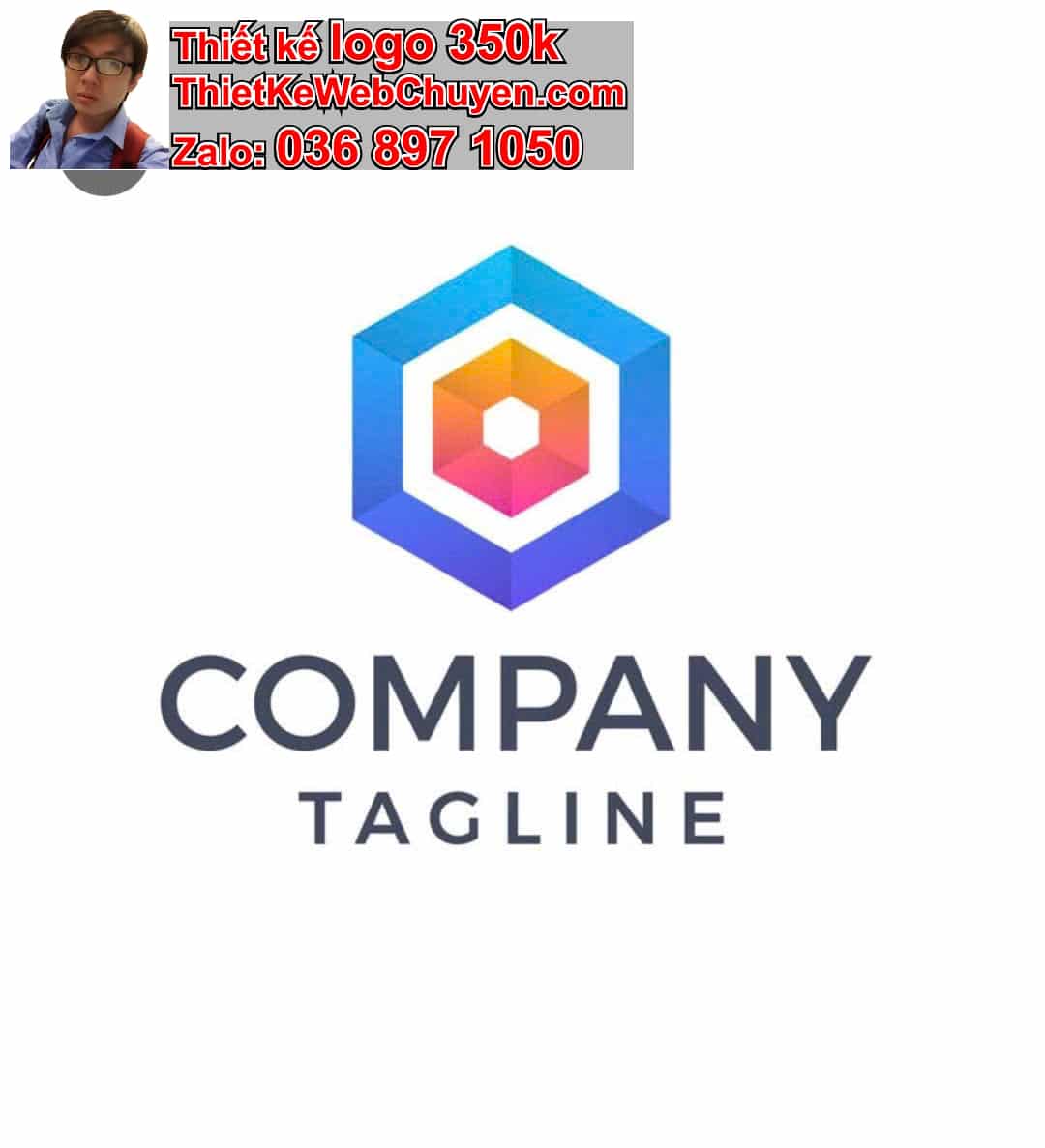 Thiết kế logo online hình lục giác 