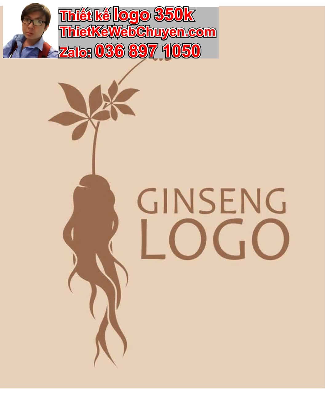 Thiết kế logo online nhân sâm