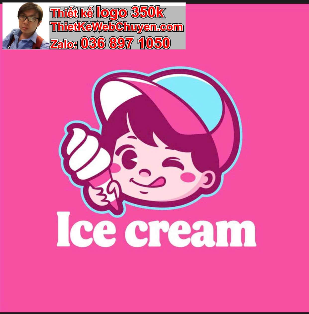 Thiết kế logo online kem 