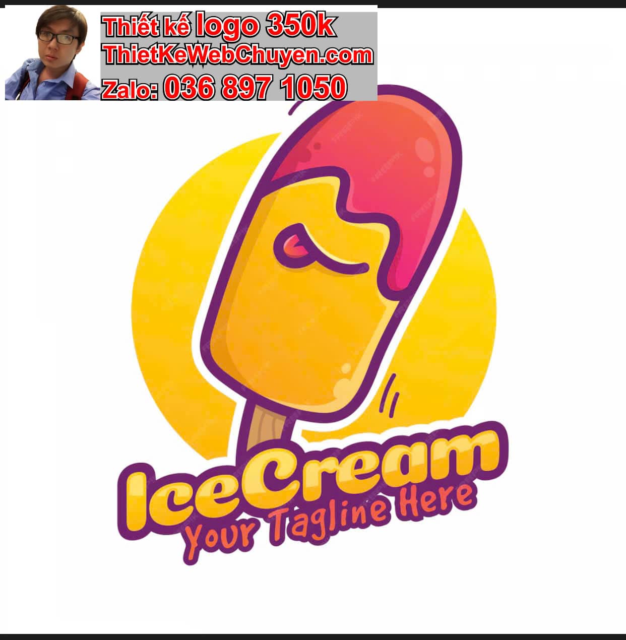 Thiết kế logo online kem 