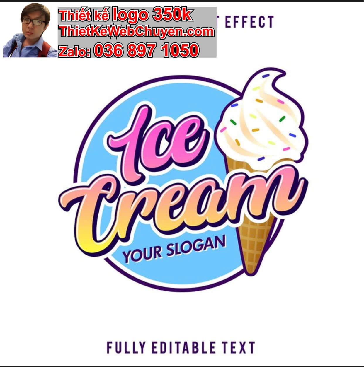 Thiết kế logo online kem 