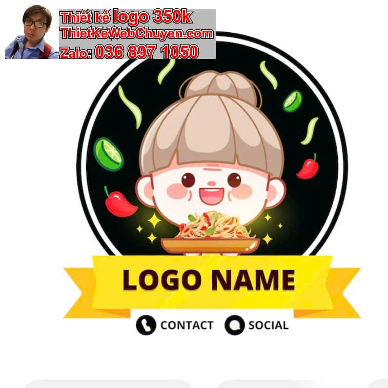 Thiết kế logo online quán bún 