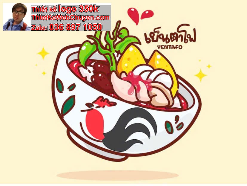 Thiết kế logo online quán phở bò gà