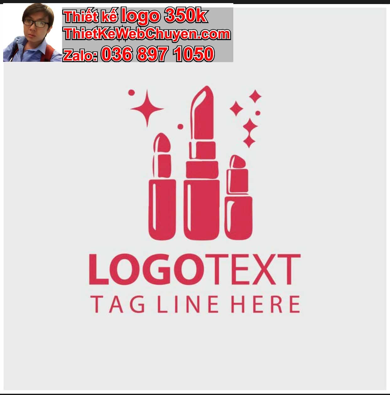 Thiết kế logo online shop son môi 