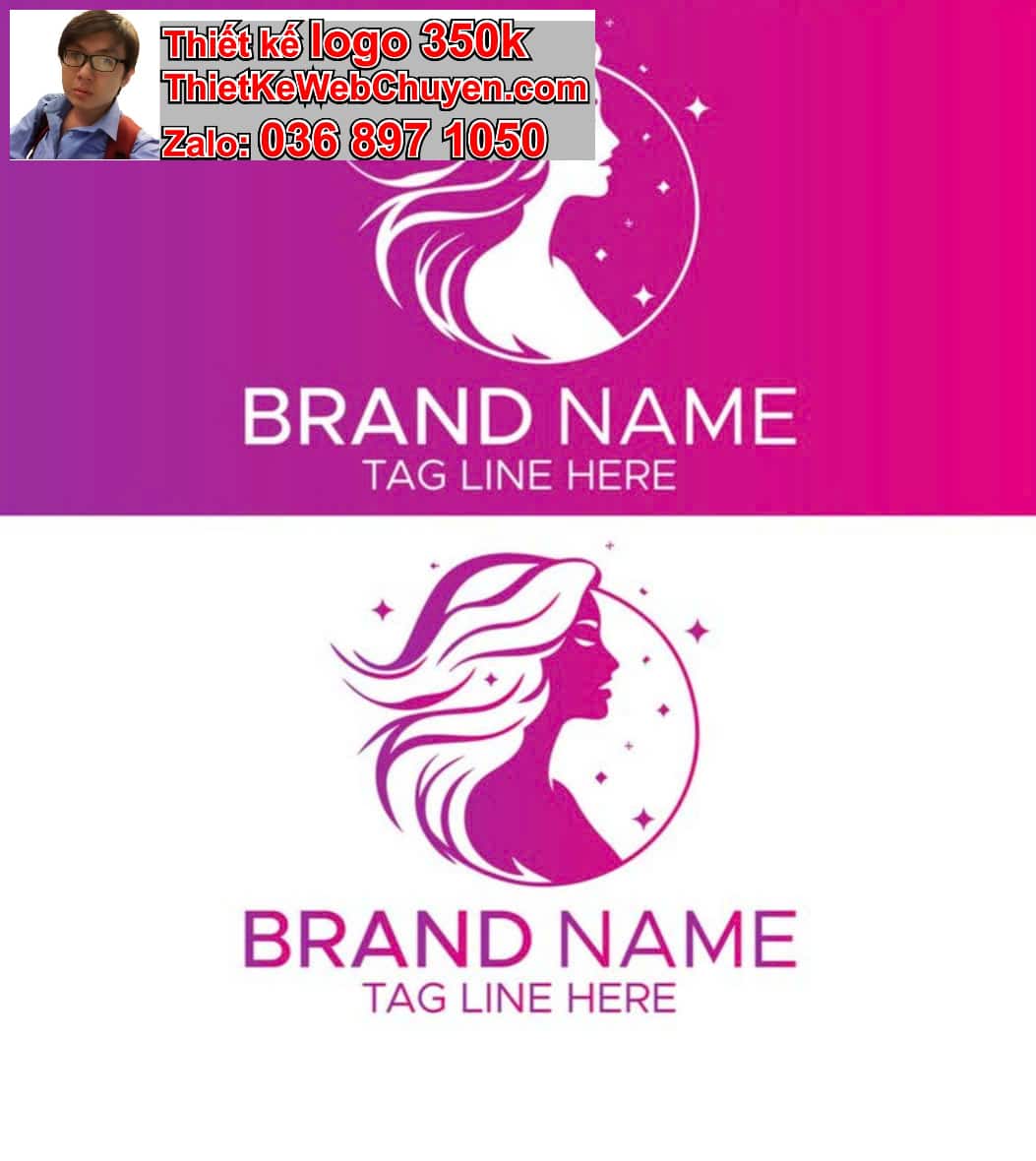 Thiết kế logo online tóc nữ đẹp 