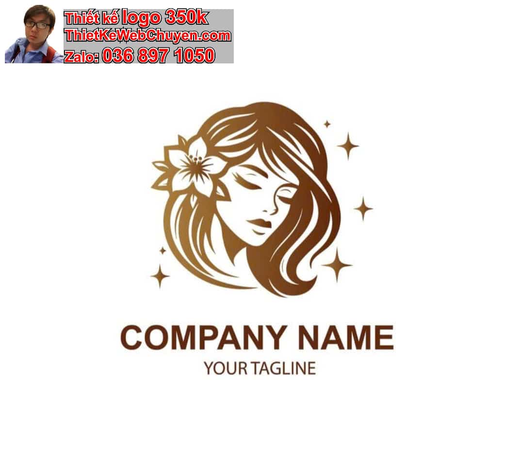 Thiết kế logo online tóc nữ đẹp 