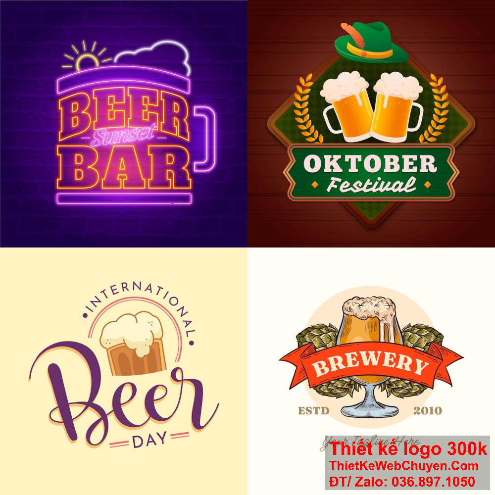 Phong cách retro là gợi ý cho thiết kế logo quán nhậu. Sử dụng màu sắc hài hòa trong thiết kế logo quán nhậu.