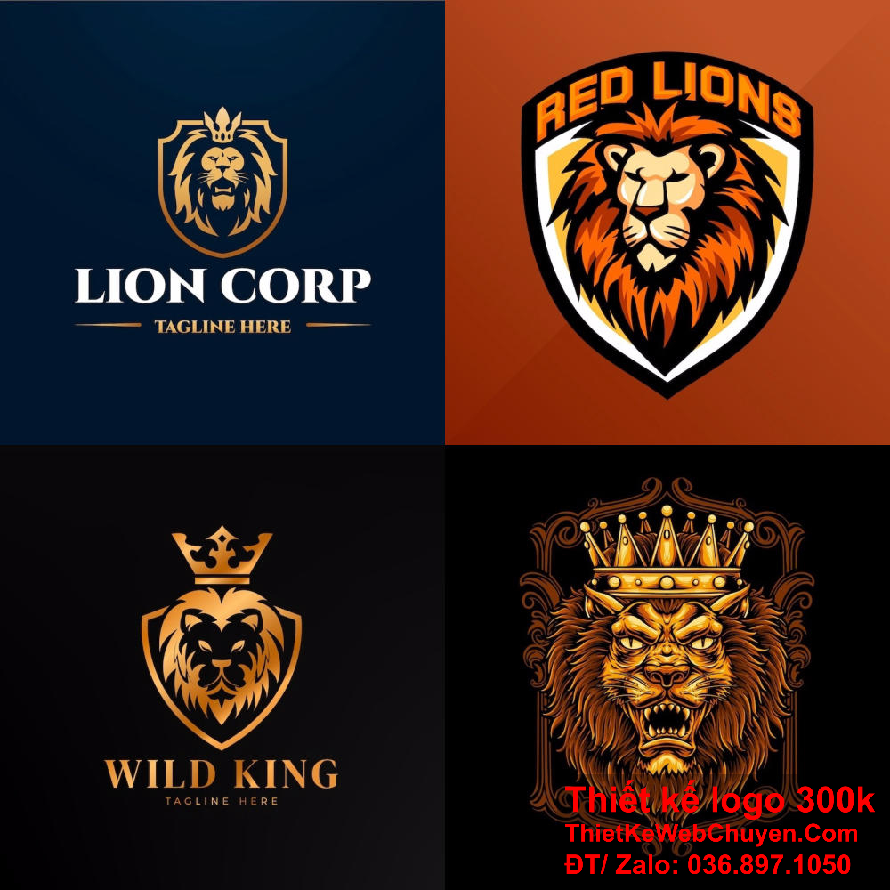 Thiết kế logo sư tử thể hiện cá tính. Thiết kế logo sư tử nhanh chóng.