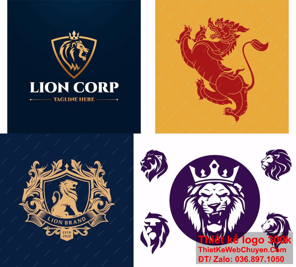 Thiết kế logo sư tử bắt mắt. Chuyên gia thiết kế logo sư tử.